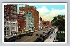 Columbus OH-Ohio, National Bank Commerce, East Broad Street Vintage Postcard picture