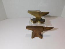 2 VINTAGE BRASS ANVILS JEWELERS WATCHMAKERS' ANVIL TOOLS picture
