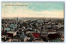 1914 Birds Eye View Of Fort Wayne Buildings & Tower Indiana IN Antique Postcard picture