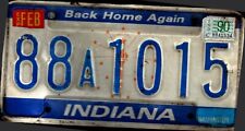 Vintage Indiana License Plate -  - Single Plate 1990 Crafting Birthday nostalgic picture