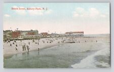 Postcard Miniature Size New Jersey Asbury Park Beach Scene Antique Vintage picture