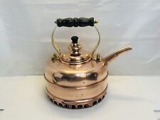 Vintage Simplex England Solid Copper Whistling Tea Kettle With Coil REGd 786743 picture