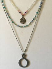 3 VTG beads necklaces crown pendant 27