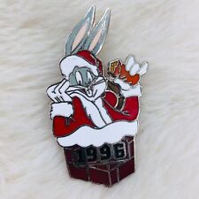 Vtg 1996 Looney Tunes Bugs Bunny Santa Enamel Christmas Lapel Pin picture