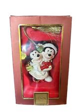 2008 MICKEY MINNIE FIRST  CHRISTMAS TOGETHER ORNAMENT LENOX DISNEY BOX picture