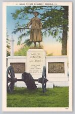 Vintage Postcard Carlisle, PA, Pennsylvania, Molly Pitcher Monument, Unposted picture