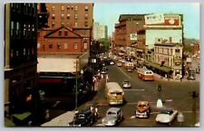Congress Square Portland Maine Birds Eye View Old Cars Cancel WOB PM Postcard picture
