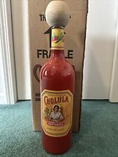 Promotional Large Glass Bottle Of Cholula Hot Sauce 18” Tall In Original Box picture