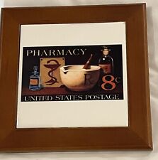 Pharmacy Decor 8 Cent Stamp  Pharmacist Wooden Wall ART Plaque US Postage picture