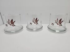 Set of 3 Avon Chesapeake Mallard Ducks Whiskey Lowball Glasses Vintage 1981 picture