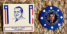 Vintage Richard Nixon Presidential Series c1976 Full Matchbook & Poker Chip picture