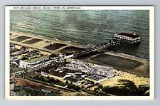 Old Orchard Beach ME-Maine, Aerial Of Beach Area, Antique Vintage Postcard picture