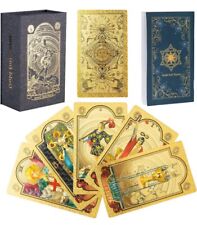 Golden Tarot Classic 78 Cards Foil Deck Waterproof Magical Oracle English Book picture