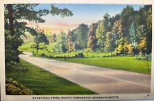 1953 Greetings From South Lancaster MA Massachusetts Postcard Used picture