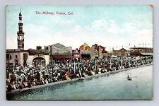 Venice CA-California, The Midway, Antique Vintage Souvenir Postcard picture