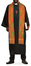 Kente African Print Church Clergy Pastor Choir Stole/Sash with Fringes picture