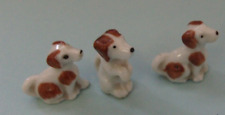 Vintage Japan Shadow Box Size 3 Miniature Spotted Dog Figurines picture