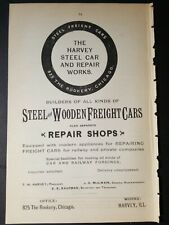 Original 1892 advertising ☆Harvey Steel & Wood train freight Car Harvey Illinois picture