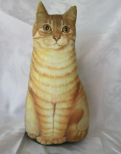 Vintage 90s Lesley Anne Ivory Toy Works Orange Tabby Cat Weighted Plush Doorstop picture