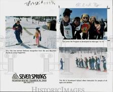 1999 Press Photo Skiing enthusiasts at Seven Springs Mountain Resort in Penns. picture