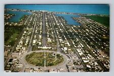 Miami FL-Florida, Aerial Hollywood Young Circle, c1961 Vintage Postcard picture