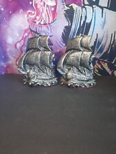 Pair Vintage Nautical Ship Heavy Book Ends Sailboat Bookends picture