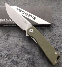 Twosun Micarta D2 Ball Bearing Fast Open Knife TS391 EDC*Tactical* picture