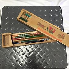 Vintage Pencil Box Western With Sliding Top picture