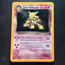 Dark Alakazam 1/82 Team Rocket Rare Holo Pokemon Card Swirl picture