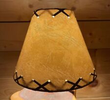 Rustic Faux Leather Laced Clip-On Lamp Shade - 9