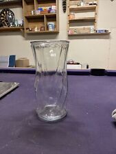 Vintage Large Brody Co. Swirl Clear Glass Vase 9.5
