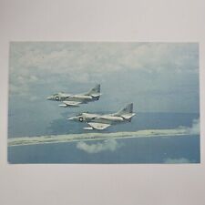A4D Skyhawks US Navy's Smallest Nuclear Bomber Aircraft Vintage Chrome Postcard picture