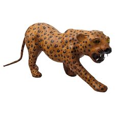 Vintage Leather Wrapped Leopard Cheetah Statue Figure Handpainted Spots Read picture