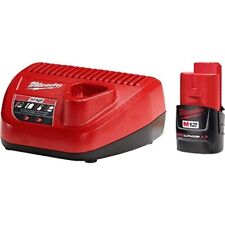 Milwaukee M12 12 Volt  Compact Battery Pack And Charger Starter Kit 48-59-2420 picture