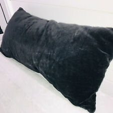 Stylish Cozy Comfy Modern Lite Very Soft Black Velvet Throw Pillow EUC 23” x 12” picture