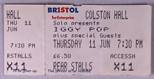 Iggy Pop Ticket Complete Original Blah Blah Blah Tour Colston Hall 1987 picture