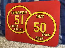 EMERGENCY 50th Anniversary Reflective Handcrafted Sign Squad 51 Randy Mantooth picture