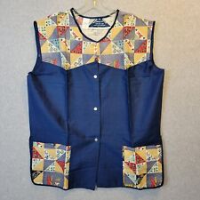 Wash 'N Wear Permanent Press Snap Up Short Sleeve Apron Vest Vintage with TAGS picture