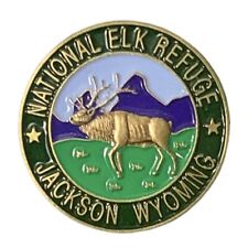 Vintage National Elk Refuge Jackson Wyoming Travel Souvenir Pin picture