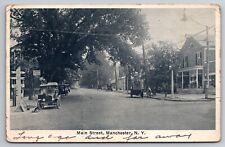 Main Street Manchester New York Old Cars c1920 Postcard picture