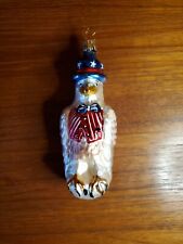 Blown Glass Eagle Ornament Uncle Sam Patriotic America Christmas Made In Germany picture