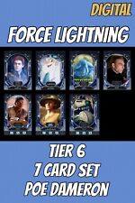 Topps Star Wars Card Trader ICONIC POE DAMERON TIER 6 FORCE LIGHTNING 7 CARD SET picture