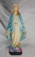Vintage Chalkware Columbia Statuary Virgin Blessed Mary Statue Snake 13.5
