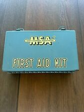 Vintage MSA 10 Unit First Aid Kit Metal Box Mine Safety Appliances Co  USA picture