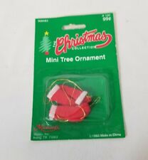 Vtg 1993 Michael's Christmas Collection Mini Tree Ornament Red Stockings NIP picture