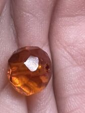 Older Antique European Faceted Amber Golden Brown Bead 10.2 X 8.2 Mm picture