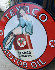 Vintage Style Texaco Girl Motor Oil Gasoline Heavy Steel Metal Top Quality Sign picture