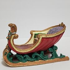 Christmas Sleigh Decor Vintage Hand Painted Collectible  picture