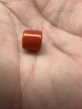 Antique Very Old Natural Red Coral Bead HOLE SMALl 9.1 X 9.7 mm Disc Bead picture