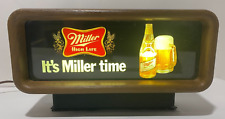 Vintage 1981 MILLER HIGH LIFE BEER “it's Miller time” Light Up Bar Sign- Rare picture